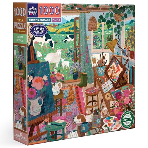 eeBoo Piece & Love – Artist's Cottage – 1000 Teile Puzzle – quadratisches Puzzle für Erwachsene, 23 x 23 cm, inklusive Bildreferenzeinsatz, glänzende Teile eeBoo Piece & Love – Artist's Cottage – 1000 Teile Puzzle – quadratisches Puzzle für Erwachsene, 23 x 23 cm, inklusive Bildreferenzeinsatz, glänzende Teile von eeBoo