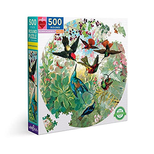 eeBoo Puzzle, 500 Teile, rund, Kolibris von eeBoo