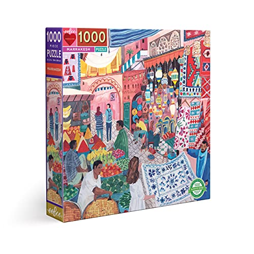 eeBoo PZTMRH 1000 Teile aus recyceltem Karton für Erwachsene, Puzzle über die Stadt Marrakesch, Mehrfarbig von eeBoo