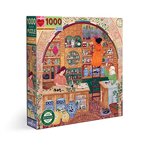 eeBoo Chat 1000 Teile Ancient Apothecary-Farbiges recyceltem Karton-Puzzle Einer Alten Apothekerei-PZTAPO von eeBoo