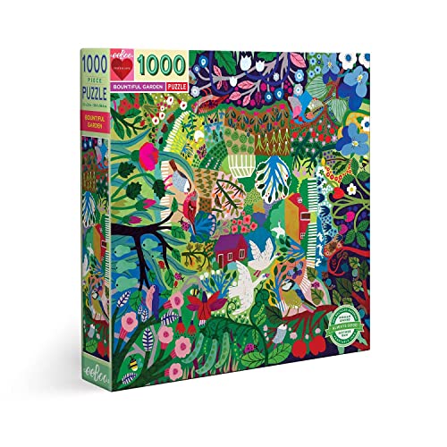 eeBoo Piece and Love Bountiful Garden Puzzle, quadratisch, ab 3 Jahren, 1000 Teile von eeBoo