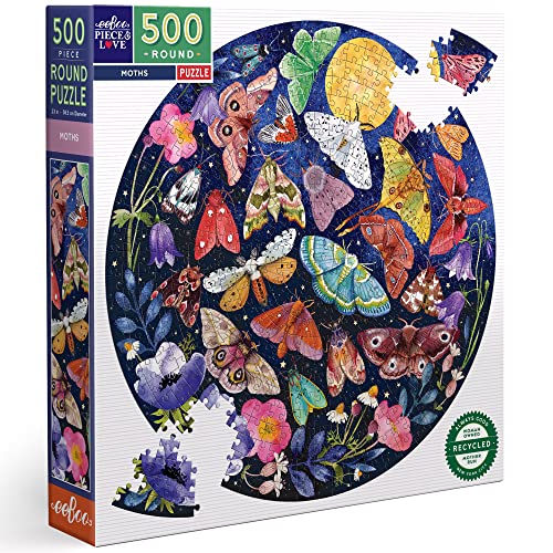 eeBoo - Round Puzzle 500 pcs - Moths - (EPZFMOT von eeBoo