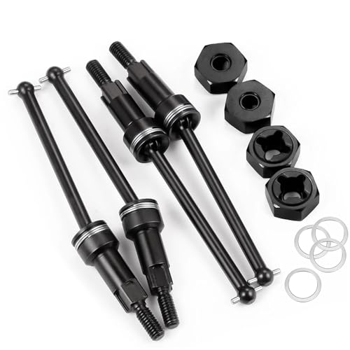 1 Set Metall Vorne und Hinten Antriebswelle Antriebswellen und Adapter for 1/18 for GRA-NITE for Typ-hon for Grom RC Auto Upgrade Teile(Zwart) von eejinwen