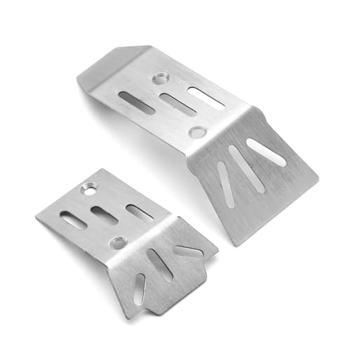 2 Stück Edelstahl-Chassis-Panzerungsschutz vorne und hinten for ARR-ma 1/18 for Gra-nite for Gr-om RC-Auto-Upgrade-Teile Zubehör von eejinwen