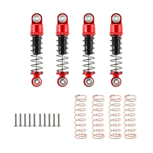 32mm Aluminium Gewinde Mini Stoßdämpfer for 1/24 RC Crawler Auto Axial SCX24 90081(B RED) von eejinwen