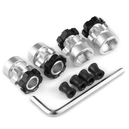 4 STÜCKE Aluminium 12mm bis 17mm Erweiterter Adapter 12mm Sechskant-Antriebsnabe for 1/10 for Sl-ash 4X4 RC Auto-Upgrade-Teile(Extended 10MM) von eejinwen