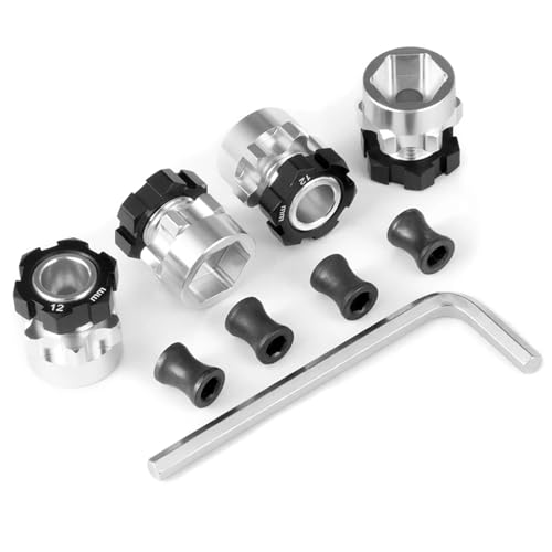 4 STÜCKE Aluminium 12mm bis 17mm Erweiterter Adapter 12mm Sechskant-Antriebsnabe for 1/10 for Sl-ash 4X4 RC Auto-Upgrade-Teile(Extended 6MM) von eejinwen