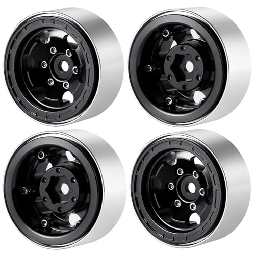 4PCS Aluminium Beadlock Felgennaben for 1/18 RC Crawler Auto for TRX4M for Bro-nco for Def-Ender Ersatzteil(Zwart) von eejinwen