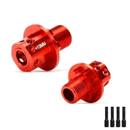 Aluminium Verlängert Rad Hex(+13MM) AR310484 310592 Upgrade Teil for 1/8 RC Auto for ARR-MA 1/7 for FIRET-EAM 6S for KRA-ton(Red 2Pcs) von eejinwen
