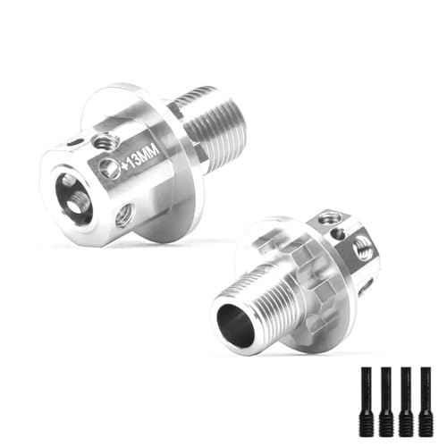 Aluminium Verlängert Rad Hex(+13MM) AR310484 310592 Upgrade Teil for 1/8 RC Auto for ARR-MA 1/7 for FIRET-EAM 6S for KRA-ton(Silver 2Pcs) von eejinwen
