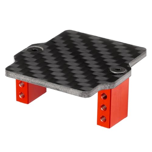 Carbon Fiber Servo Halterung for 1/18 for Gra-nite for Grom 1/14 for Moj-ave for Me-ga 380 RC Auto Empfänger Halter Upgrade Zubehör(Rood) von eejinwen