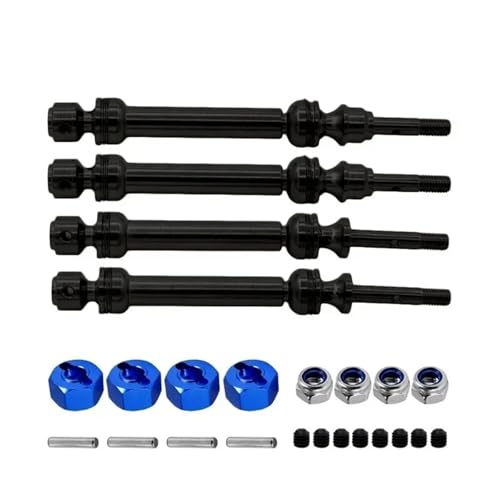 Edelstahl Vorderachse Welle und Hinten Antriebswelle for 1/10 Trxs for SLA-sh 2WD 4X4 Rustler RC Auto Upgrade Teile(Zwart) von eejinwen