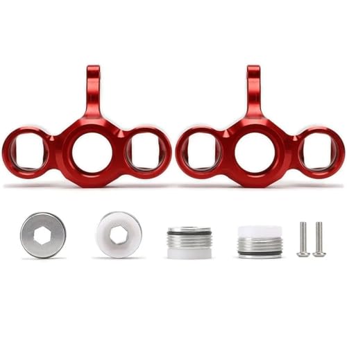 Legierung 2-teiliger Front Steering Block #AR330187 Upgrade-Zubehör for 1/7 1/8 RC-Autos for AR-RMA for FEL-Ony(Rood) von eejinwen