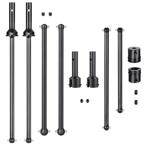 Stahl Antriebswelle Vorne Hinten Center Universal CVD Hund Knochen Diff Tasse for 1/8 for A-RRMA for KRA-TON V4 V5 Buggy RC Auto Teile(3 in 1) von eejinwen