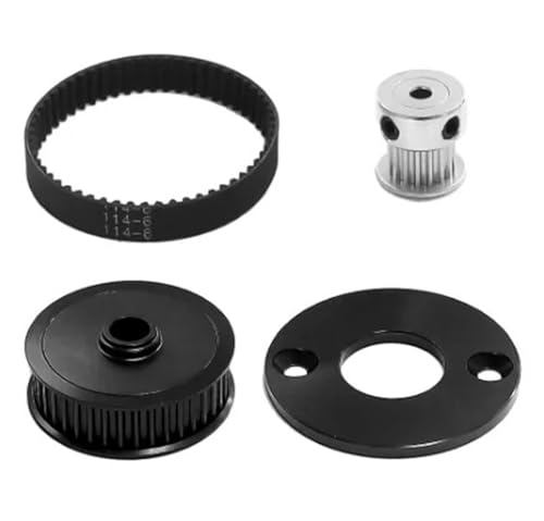 TT-02 Geräuscharmer Riemenantrieb 16T 40T Getriebezahnradsystem DIY-Modifizierungs-Upgradeteile for Tam-iya TT02 TT-02 1/10 RC-Auto(Zwart) von eejinwen
