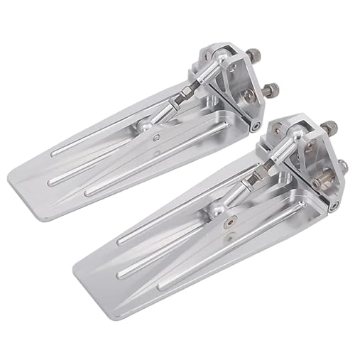 eejinwen 1 Paar RC-Boot-Trimmklappen, Metall, CNC-Trimmklappen, verlängert 90 mm, for Lu-cas, for Öl, RC-Schnellbootrennen, O-Boot-Modell, DIY-Teile(Silver) von eejinwen