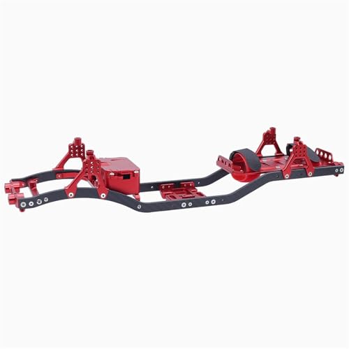 eejinwen 313mm Radstand Carbon Fiber Träger CNC Metall Chassis Rahmen Body Kit for 1/10 RC Crawler Axial SCX10 III II 90046 D90 for Rock Truck(Rood) von eejinwen