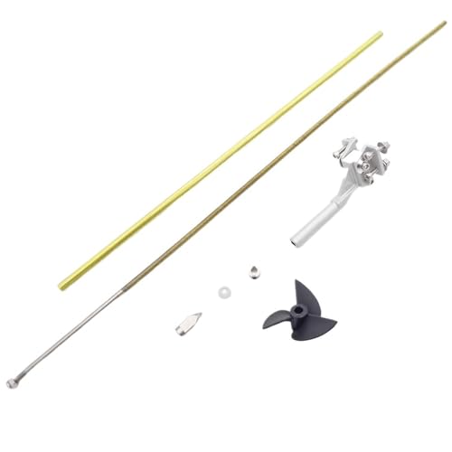 eejinwen 4 mm 350 mm Flexible Welle CW CCW Antriebskabel Welle Federbeinhalterung 36 mm Propeller for RC-Bootsgeschwindigkeit for Mono V for ovalen Katamaran(1set Right Hand) von eejinwen