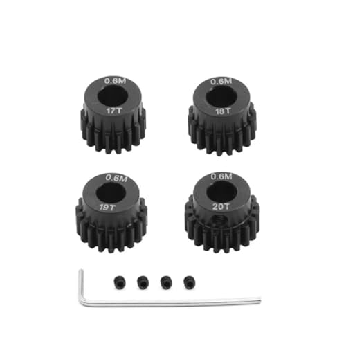 eejinwen 4 stücke 0,6 M 5mm 17T 18T 20T 21T 23T 24T 25T 26T 27T 28T Ritzel Getriebe Moter Getriebe Set for HSP 1/10 RC Auto Upgrade Teile Zubehör(17T 18T 19T 20T) von eejinwen