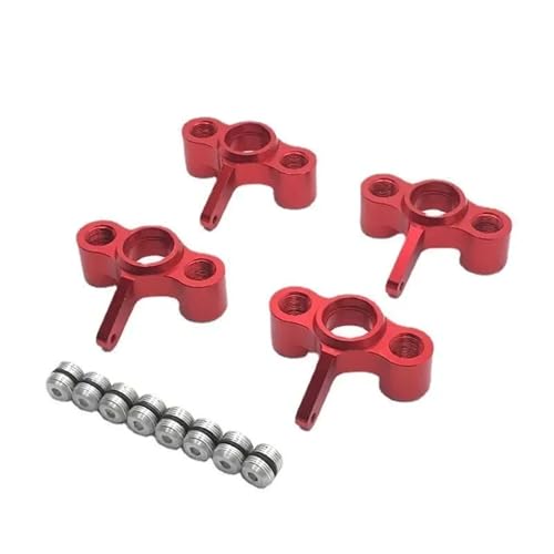 eejinwen 4-teiliger Metall-Achsschenkel-Nabenträger for JLB for Racing for Che-etah 11101 21101 J3 for Speed ​​1/10 RC-Auto-Upgrade-Teile(Rood) von eejinwen