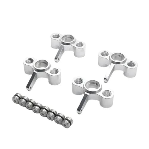 eejinwen 4-teiliger Metall-Achsschenkel-Nabenträger for JLB for Racing for Che-etah 11101 21101 J3 for Speed ​​1/10 RC-Auto-Upgrade-Teile(Silver) von eejinwen