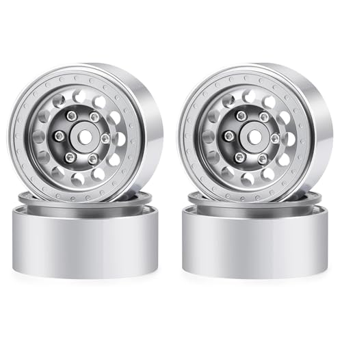 eejinwen 4PCS Aluminium Legierung Beadlock Räder Felge Hub for TRX4M 1/18 for TRX4-M RC Auto Ersatzteil Upgrade Hub Felge(A-4) von eejinwen