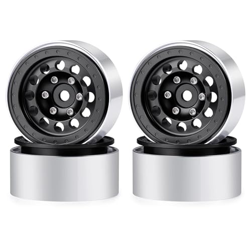 eejinwen 4PCS Aluminium Legierung Beadlock Räder Felge Hub for TRX4M 1/18 for TRX4-M RC Auto Ersatzteil Upgrade Hub Felge(C-4) von eejinwen