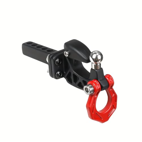 eejinwen Aluminium-Anhängerkupplung for 1:10 RC Crawler for Tra-xxas TRX4, Axial SCX10 90046 90047, CNC(Red08) von eejinwen