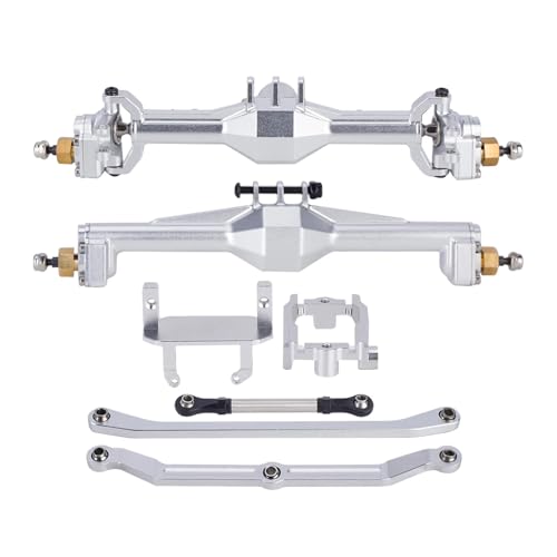 eejinwen Aluminium CNC Portal Achsen +10mm mit Lay Down Servo Mount & Links for 1/18 RC Crawler Auto for TRX4M Achse Upgrade Teile(Silver) von eejinwen