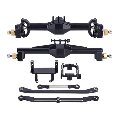 eejinwen Aluminium CNC Portal Achsen +10mm mit Lay Down Servo Mount & Links for 1/18 RC Crawler Auto for TRX4M Achse Upgrade Teile(Zwart) von eejinwen
