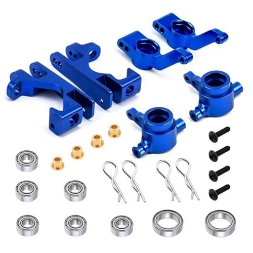 eejinwen Aluminium-Lenkblock, Nachlaufblock, C-Hub, Achsschenkelträger mit Kugellager for Tra-xxas for Slash 4X4 1/10 RC-Autoteile(Blauw) von eejinwen