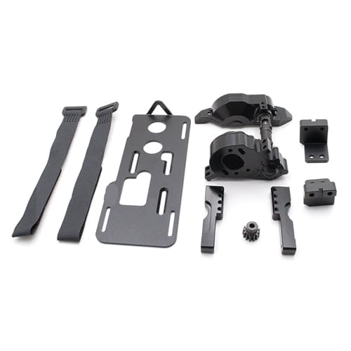 eejinwen CNC-Aluminium-Frontgetriebe und Front-Servohalterung und Batteriefach for RC-Crawler-Auto for Tra-xxas TRX4 TRX6(Zwart) von eejinwen