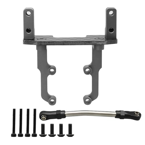 eejinwen Carbon Fiber Metall Servo Halterung Ständer mit Lenkung Link for 1/10 RC Crawler Auto Axial SCX10 II 90046 AR44 Achse Upgrade Teile(Gray) von eejinwen