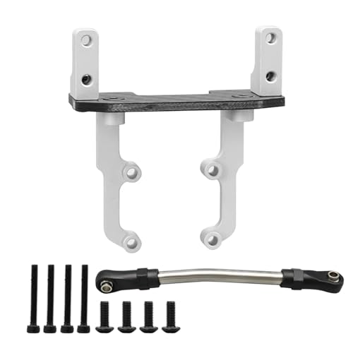 eejinwen Carbon Fiber Metall Servo Halterung Ständer mit Lenkung Link for 1/10 RC Crawler Auto Axial SCX10 II 90046 AR44 Achse Upgrade Teile(Silver) von eejinwen