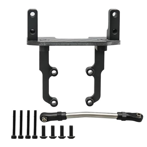 eejinwen Carbon Fiber Metall Servo Halterung Ständer mit Lenkung Link for 1/10 RC Crawler Auto Axial SCX10 II 90046 AR44 Achse Upgrade Teile(Zwart) von eejinwen