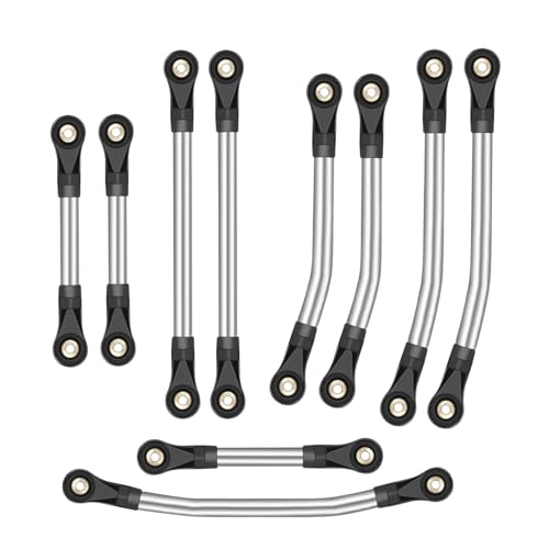 eejinwen Edelstahl High Clearance Chassis Links Link Rod Lenkung Link Set for 1/18 RC Crawler for Re-dcat for Asc-ent-18 Upgrade Teile(One Set) von eejinwen