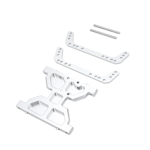 eejinwen Eloxiertes Aluminium-Chassis-Unterfahrschutz, Metall-Übertragungsplatte for 1/10 RC Crawler for Ax-ial Scx10 for Ca-Pra 1.9 UTB-Upgrade-Teile(Silver) von eejinwen