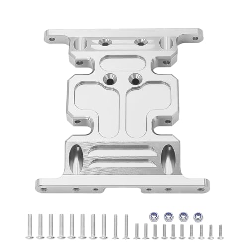 eejinwen Eloxiertes Aluminium-Unterfahrschutz-Getriebehalterungs-Getriebebasis for 1/10 RC Crawler for SCX10 90047 90022 90028 Upgrade-Teile(Silver) von eejinwen