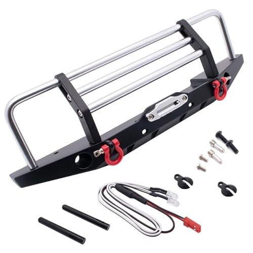 eejinwen Legierung Frontstoßstange mit LED-Leuchten Upgrades Teile for 1/10 RC Crawler Auto Axial SCX10 II 90046 for Trax-xas TRX-4 TRX4 von eejinwen