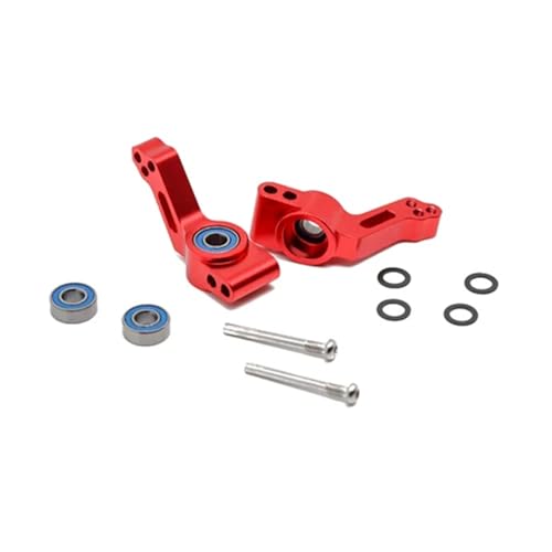 eejinwen Legierung Hinten Hub Carrier (L/R) for 1/10 for Tra-xxas for SLA-sh 2WD RC Auto Upgrade Zubehör(Red with Bearing) von eejinwen