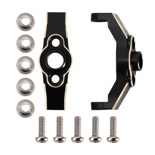 eejinwen Messing Caster Blöcke C-hubs for 1/18 RC Crawler for TRX4M Upgrade Teile 4M-05(Black Brass) von eejinwen