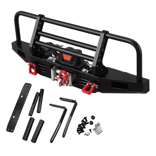 eejinwen Metall-Frontstoßstange mit Winden-Fernbedienungssystem for 1/10 RC Crawler for Tra-xxas TRX4 for Axial SCX10 & SCX10 II 90046 von eejinwen