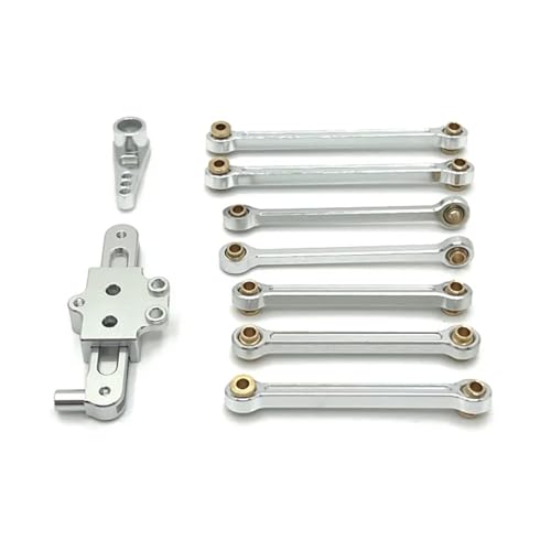 eejinwen Metall-Upgrade Feste Stange Lenkung Gruppe Servo Arm for WL-Toys 1/12 124006 12423 12427 12428 RC Auto Teile(Silver) von eejinwen
