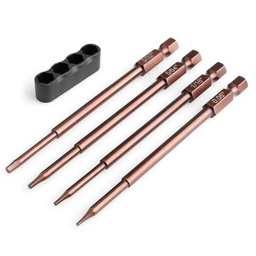 eejinwen RC-Modellwerkzeuge, 4-teiliges Speed-Sechskant-Werkzeugspitzen-Set, 1/4 Zoll-Adapter (0,05 Zoll, 1/16 Zoll, 5/64 Zoll, 3/32 Zoll) von eejinwen