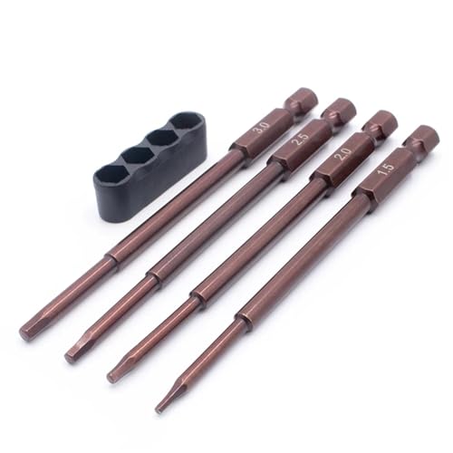 eejinwen RC-Modellwerkzeuge, 4-teiliges Speed-Sechskant-Werkzeugspitzen-Set, 1/4-Zoll-Adapter (1,5, 2,0, 2,5, 3,0 mm) von eejinwen