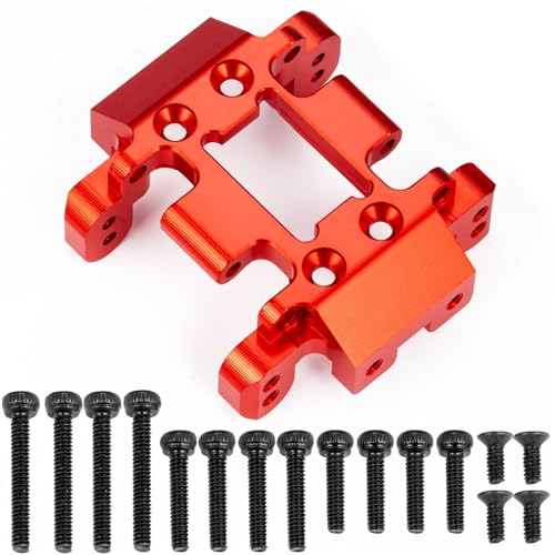 eejinwen Schwarz/Rot Metall Chassis Unterfahrschutz Getriebe Halterung for 1/18 for Red-cat for As-Cent RC Crawler Auto Upgrade Teile(Rood) von eejinwen