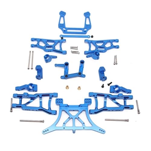 eejinwen Upgrade-Chassis-Arm aus Aluminiumlegierung, C-Sitz, Hinterachsschenkel-Teilesatz for 1/10 for Tra-xxas 2WD for Sl-ash for Rustler for Sta-mpede-Teile(Blauw) von eejinwen