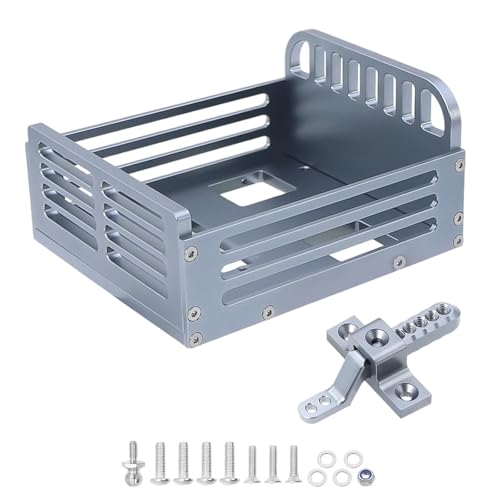 eejinwen for FCX24 Abnehmbarer Heckkübelwagenanhänger aus Metall mit Anhängerkupplung for 1/24 RC Craweler for FMS for FCX-24 for PO-WER for WA-GON for Xiao-qi-Teile(Titanium) von eejinwen