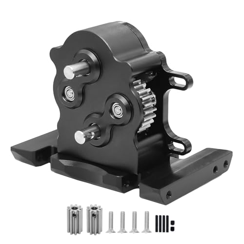 eejinwen for LCG Aluminium Dual Transmission Dig Overdrive Getriebe Installierbar 2 Motoren for 1/10 RC Crawler Rigs for Cap-ra SCX10 PRO Teile(Zwart) von eejinwen