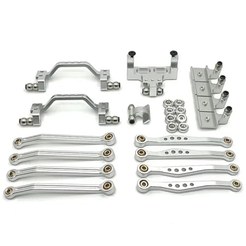 eejinwen for WPL C64 C64-1 Metallchassis Verbindungsstange Zugstangenhalterung Stoßdämpferhalterung Servohalterungssatz 1/16 RC Auto-Upgrade-Teile Zubehör(White) von eejinwen